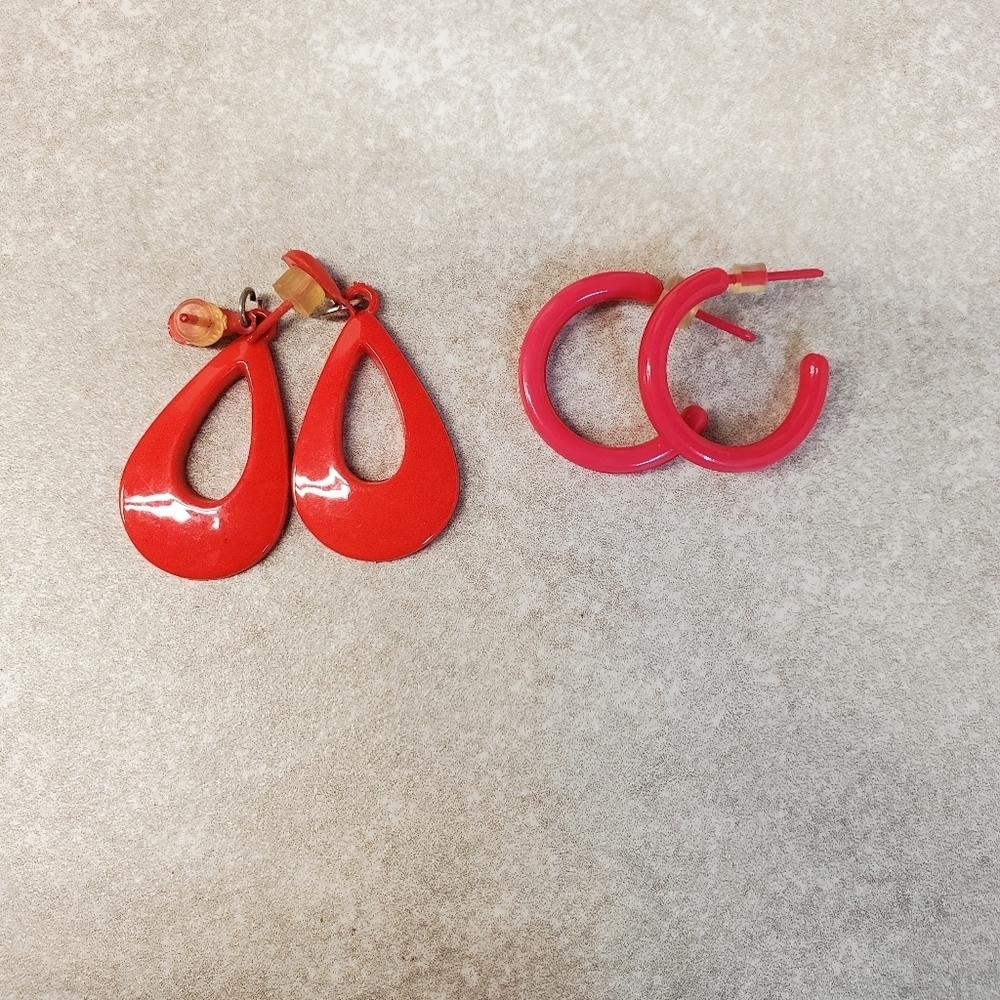 💎 Two pairs of 80's style Earrings Set